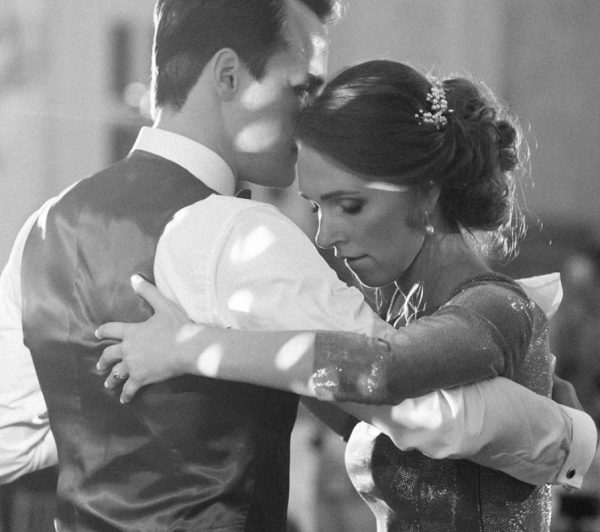 tango wedding dance in dappled light
