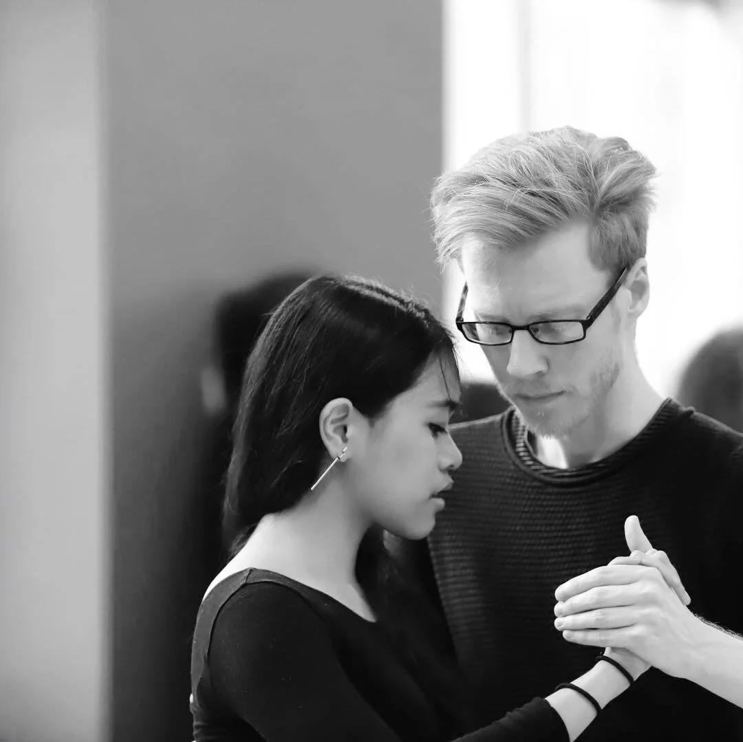 students in a private tango class