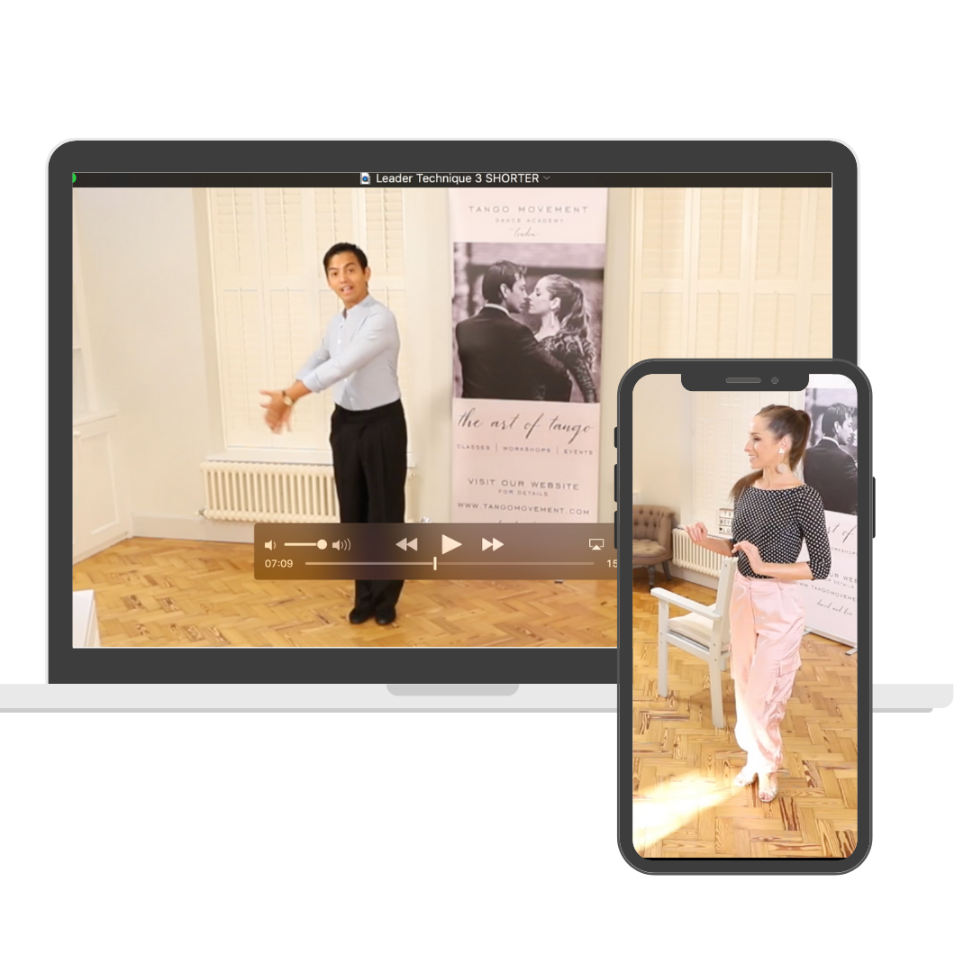 desktop and mobile showing tango classes