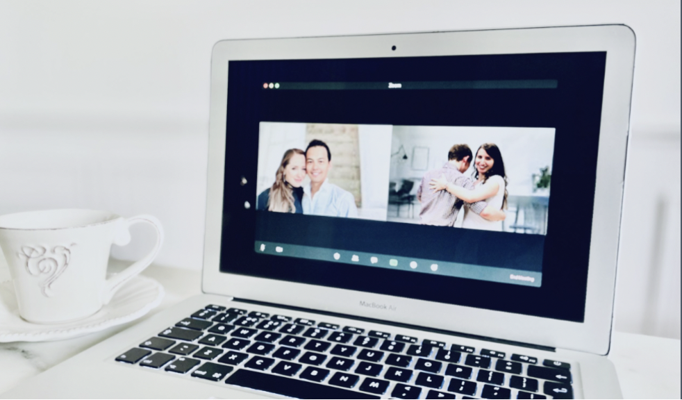 laptop with students learning wedding dance online